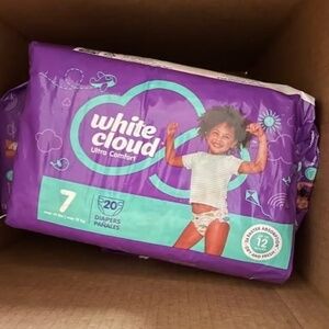 White Cloud Ultra Comfort Diapers, Size 7, Over 41lbs, 20 Disposable Diapers NEW